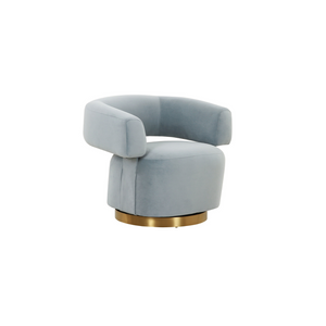 River Steel Grey Velvet Swivel Accent Chair