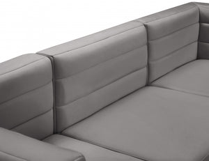 Quincy 95" Velvet Upholstered Comfort 5pc. Modular Sectional Grey