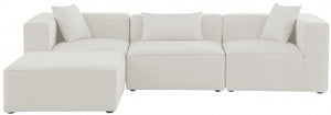 Cube 108" Fabric Upholstered 4pc Modular Sectional Cream