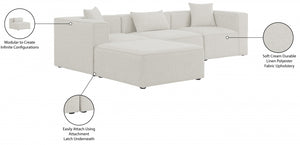 Cube 108" Fabric Upholstered 4pc Modular Sectional Cream