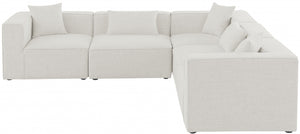Cube 108" Fabric Upholstered 5pc Modular Sectional Cream