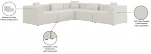 Cube 108" Fabric Upholstered 5pc Modular Sectional Cream