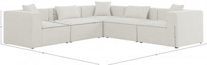 Cube 108" Fabric Upholstered 5pc Modular Sectional Cream