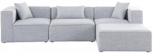 Cube 108" Fabric Upholstered 4pc Modular Sectional Grey