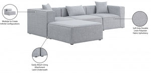 Cube 108" Fabric Upholstered 4pc Modular Sectional Grey