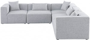 Cube 108" Fabric Upholstered 5pc Modular Sectional Grey