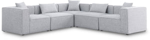 Cube 108" Fabric Upholstered 5pc Modular Sectional Grey