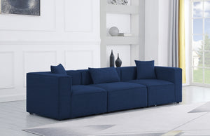 Cube 108" Fabric Upholstered 3pc. Modular Sofa