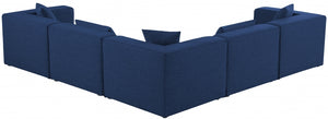 Cube 108" Fabric Upholstered 5pc Modular Sectional Navy