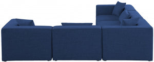 Cube 108" Fabric Upholstered 5pc Modular Sectional Navy