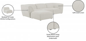 Miramar 109" Linen Textured Fabric Upholstered 4pc. Modular Sectional