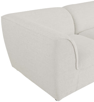 Miramar 109" Linen Textured Fabric Upholstered 5pc. Modular Sectional Cream