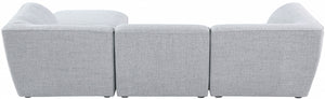 Miramar 109" Linen Textured Fabric Upholstered 4pc. Modular Sectional Grey