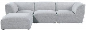 Miramar 109" Linen Textured Fabric Upholstered 4pc. Modular Sectional Grey