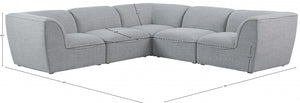 Miramar 109" Linen Textured Fabric Upholstered 5pc. Modular Sectional Grey