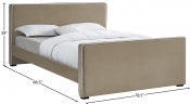 Battan Velvet Bed Beige