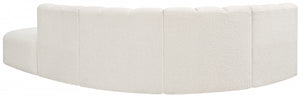 Arc 127" Boucle Fabric Upholstered 5pc. Modular Sectional Cream