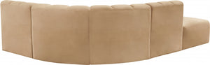 Arc 127" Velvet Upholstered 5pc. Modular Sectional