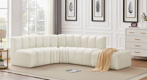 Arc 127" Velvet Upholstered 5pc. Modular Sectional