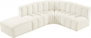 Arc 127" Velvet Upholstered 5pc. Modular Sectional