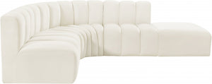 Arc 127" Velvet Upholstered 5pc. Modular Sectional