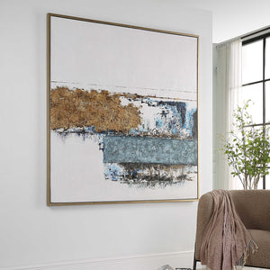STACKED AGAINST HAND PAINTED CANVAS
