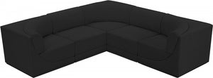Ollie 98" Boucle Fabric Upholstered 5pc. Modular Sectional Black