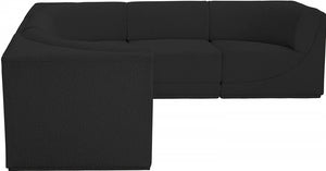 Ollie 98" Boucle Fabric Upholstered 5pc. Modular Sectional Black