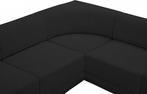 Ollie 98" Boucle Fabric Upholstered 5pc. Modular Sectional Black