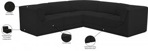 Ollie 98" Boucle Fabric Upholstered 5pc. Modular Sectional Black