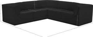 Ollie 98" Boucle Fabric Upholstered 5pc. Modular Sectional Black