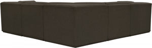 Ollie 98" Boucle Fabric Upholstered 5pc. Modular Sectional Brown