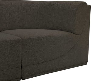Ollie 98" Boucle Fabric Upholstered 5pc. Modular Sectional Brown