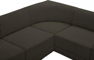 Ollie 98" Boucle Fabric Upholstered 5pc. Modular Sectional Brown
