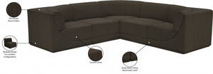 Ollie 98" Boucle Fabric Upholstered 5pc. Modular Sectional Brown