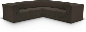 Ollie 98" Boucle Fabric Upholstered 5pc. Modular Sectional Black