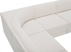 Ollie 98" Boucle Fabric Upholstered 5pc. Modular Sectional Cream