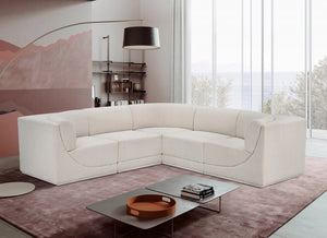 Ollie 98" Boucle Fabric Upholstered 5pc. Modular Sectional Cream