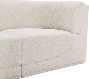 Ollie 98" Boucle Fabric Upholstered 5pc. Modular Sectional Cream