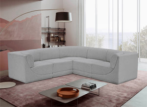 Ollie 98" Boucle Fabric Upholstered 5pc. Modular Sectional Grey