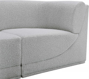 Ollie 98" Boucle Fabric Upholstered 5pc. Modular Sectional Grey