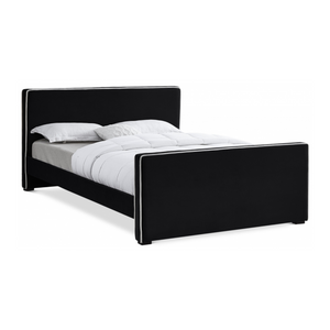 Battan Velvet Bed Black