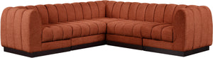 Quinn 101" Chenille Fabric Upholstered 5pc. Modular Sectional Cognac