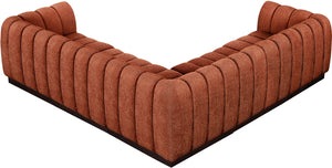 Quinn 101" Chenille Fabric Upholstered 5pc. Modular Sectional Cognac