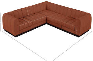 Quinn 101" Chenille Fabric Upholstered 5pc. Modular Sectional Cognac