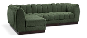 Quinn 101" Chenille Fabric Upholstered 3pc. Modular Sofa