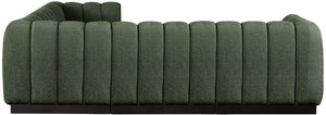 Quinn 101" Chenille Fabric Upholstered 5pc. Modular Sectional Green