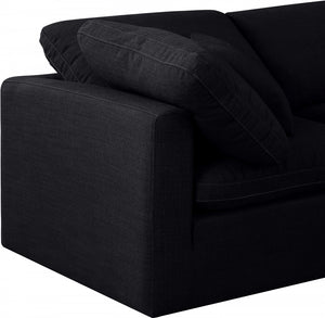 Indulge 105" Linen Textured Fabric Upholstered 5pc. Modular Sectional Black