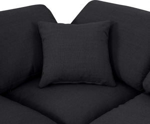 Indulge 105" Linen Textured Fabric Upholstered 5pc. Modular Sectional Black