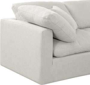 Indulge 105" Linen Textured Fabric Upholstered 5pc. Modular Sectional Cream